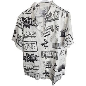 Mad Minds M/SF/T Mens All Over Graphic Sweet Dumb Shirt M Grunge Hipster Indie